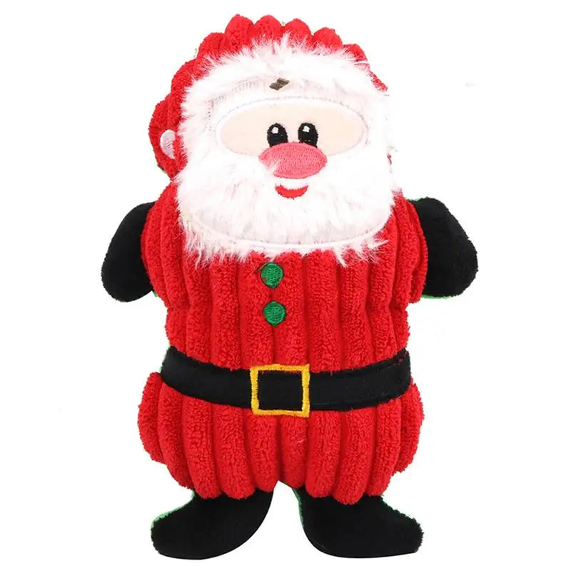 Christmas Santa Claus Pet Dog Toys Chew Squeaker Pet Plush Toys For Dogs Cute Biting Rope Sound Toys.