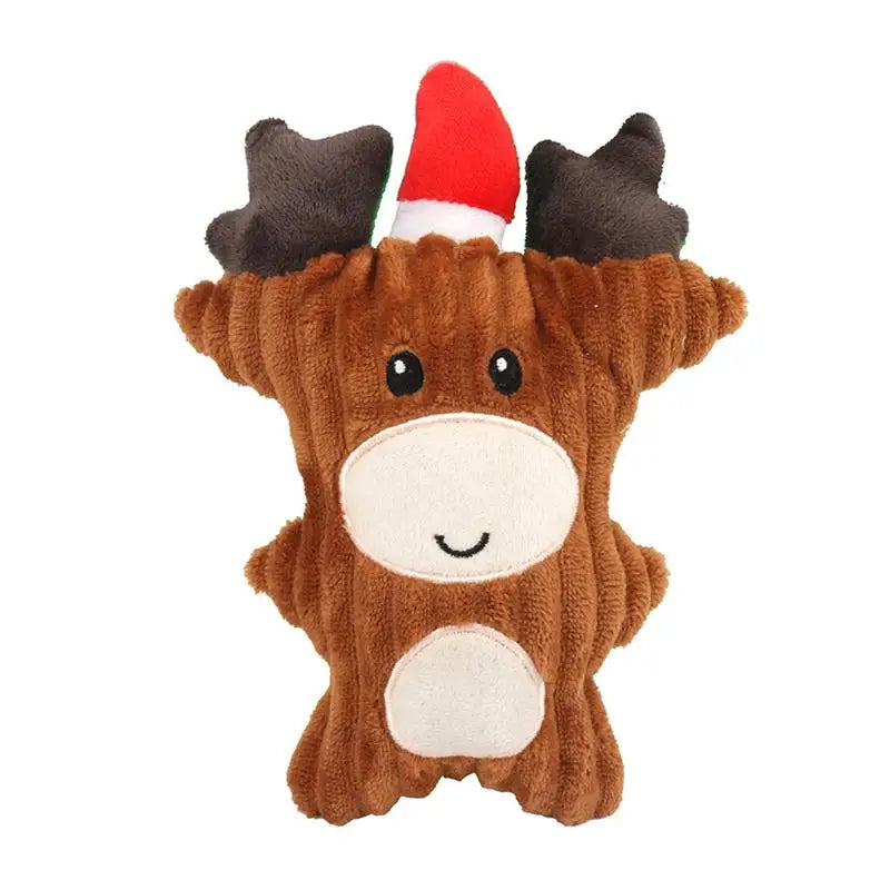 Christmas Santa Claus Pet Dog Toys Chew Squeaker Pet Plush Toys For Dogs Cute Biting Rope Sound Toys.