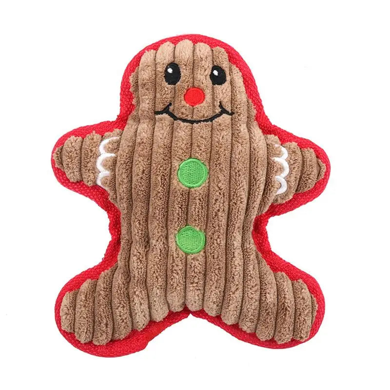 Christmas Santa Claus Pet Dog Toys Chew Squeaker Pet Plush Toys For Dogs Cute Biting Rope Sound Toys.