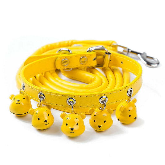 Pet Supplies Cartoon Bells Cat and Dog Collars Cat Collars Teddy Bells Dog Chain Leash Set.