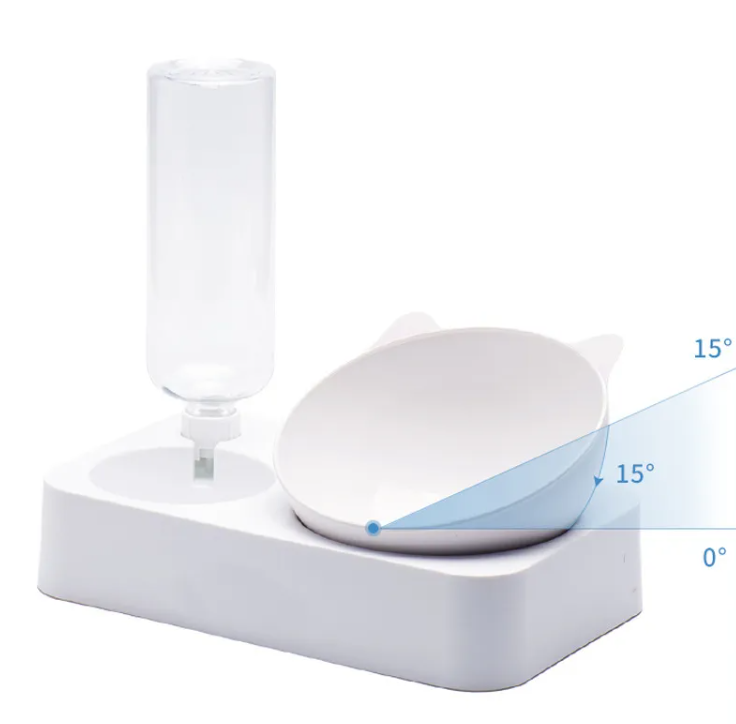 Cat Bowl Double Bowl Dog Bowl To Protect The Cervical Spine Pet Bowl Automatic Waterer Cat Food Bowl Pet Supplies.