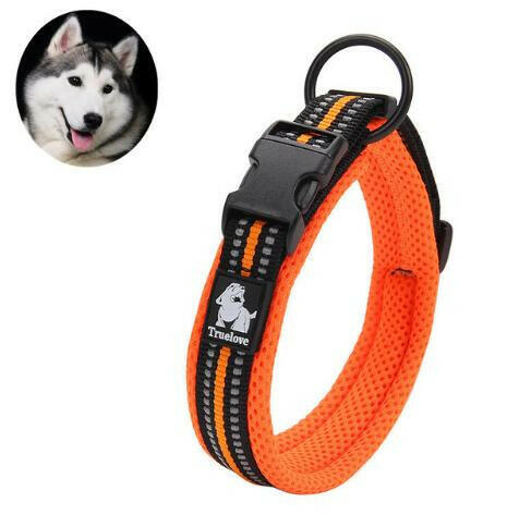 Truelove Adjustable Nylon Dog Collars Mesh Padded Reflective Collar Pet.