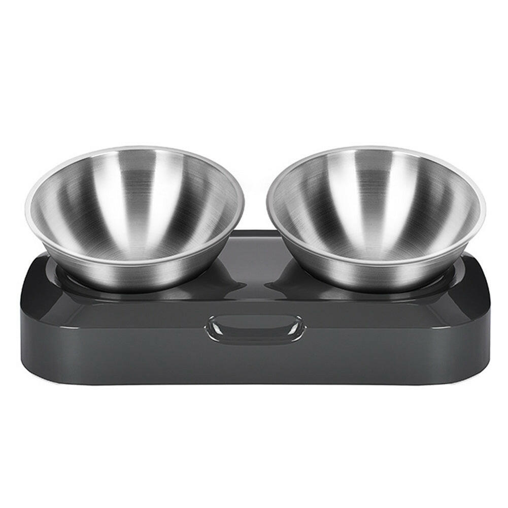 Adjustable Inclined Pet Bowl – Stainless Steel Cat & Dog Feeder.