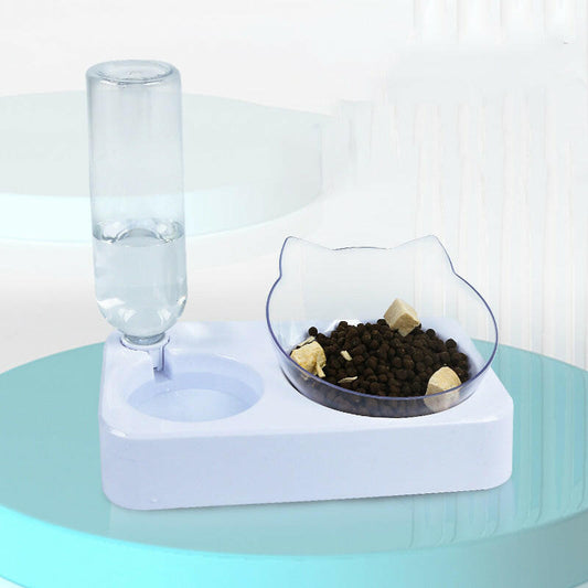 Cat Bowl Double Bowl Dog Bowl To Protect The Cervical Spine Pet Bowl Automatic Waterer Cat Food Bowl Pet Supplies.