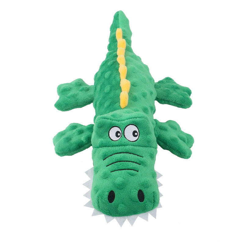 New Pet Plush Toys Voice Crocodile Grinding Teeth Resistant Cute Cartoon Dog Toys Pet Supplies.