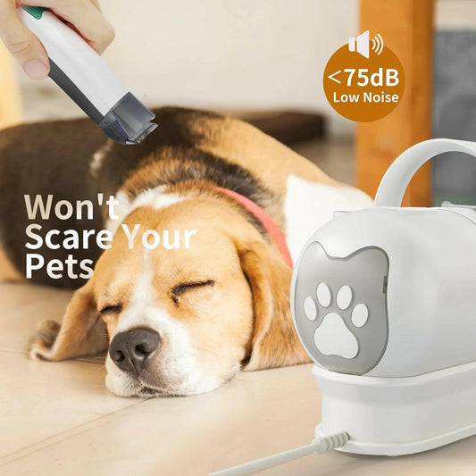 7 in 1 Pet Grooming Vacuum Kit Dog Grooming Clippers Pet Hair Remover with Power Large Suction & Low Noise Pet Hair Kits.