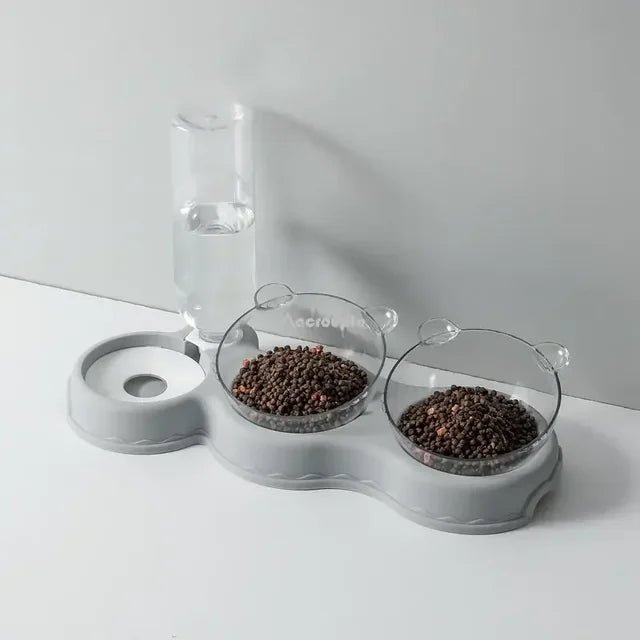 3 - in - 1 Automatic Pet Feeder & Water Fountain - Firstpetcentral