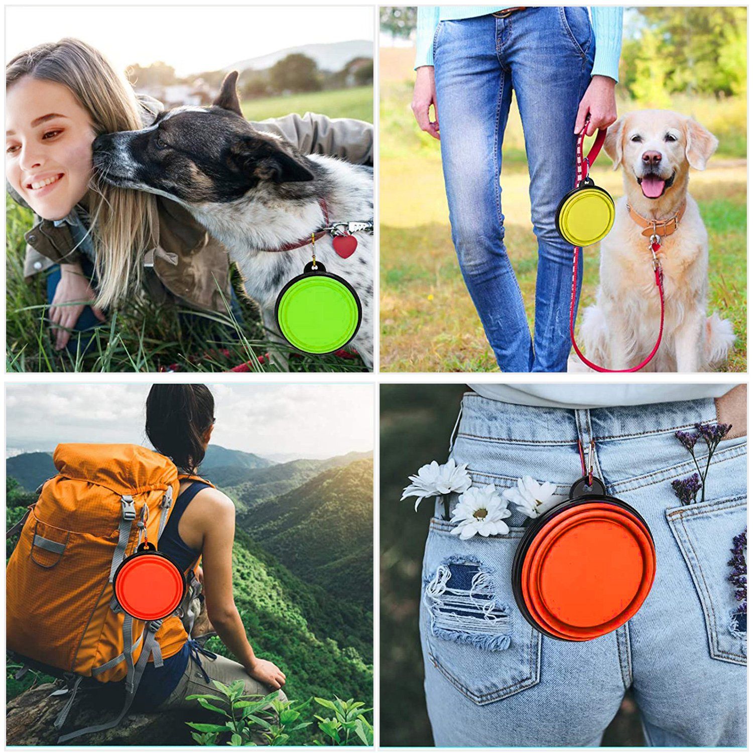 4 - Pack Silicone Collapsible Dog Bowls – BPA - Free Travel & Outdoor Pet Bowls - Firstpetcentral