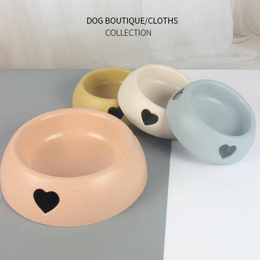 Pet Supplies Dog Bowl Rice Bowl Plastic Love Single Bowl Pet Bowl Cat Food Bowl.