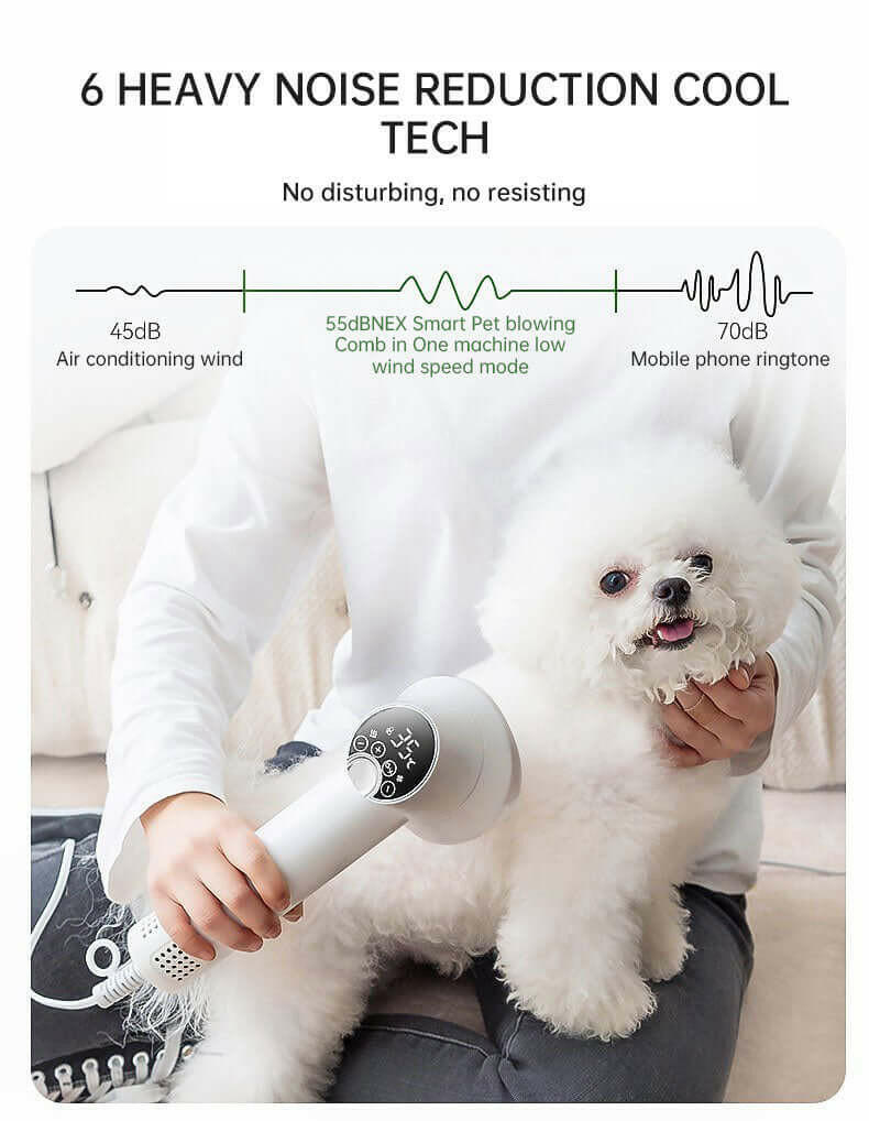 Smart Pet Hair Dryer Dog Golden Retriever Cat Grooming Hairdressing Blow & Comb Silent No Harm Pet Cleaning Supplies Pet Product.