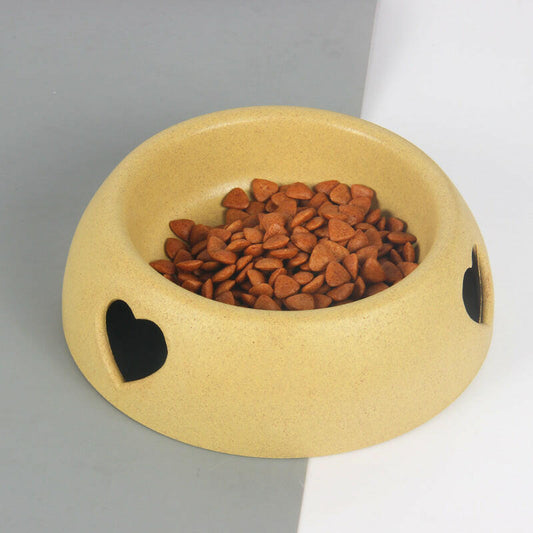 Pet Supplies Dog Bowl Rice Bowl Plastic Love Single Bowl Pet Bowl Cat Food Bowl.