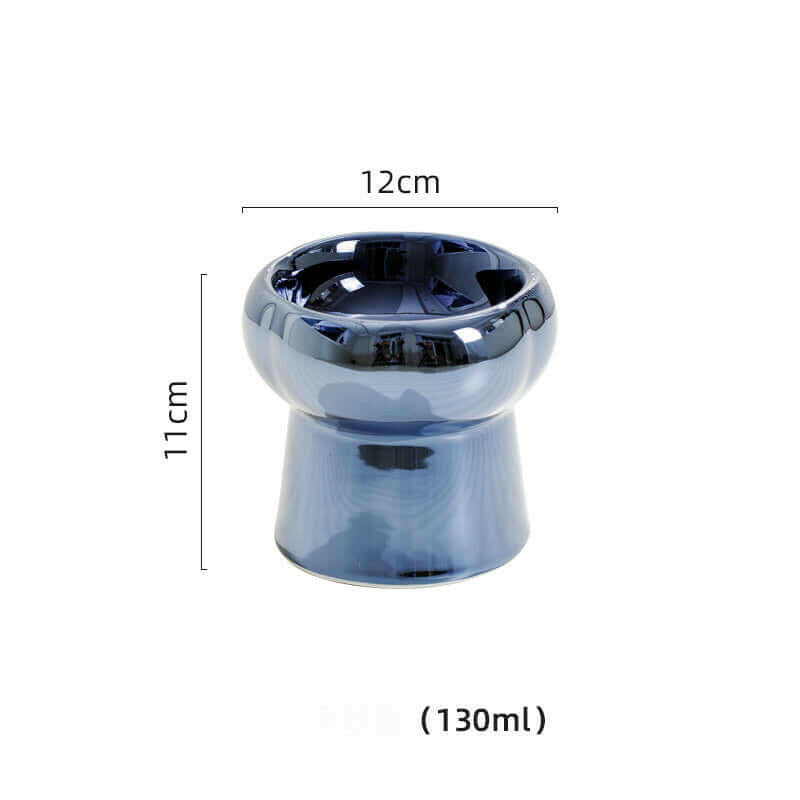Electroplated Mirror Ceramic Cat Bowl Pet Bowl.