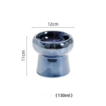 Electroplated Mirror Ceramic Cat Bowl Pet Bowl.