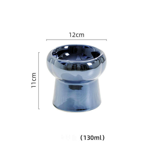 Electroplated Mirror Ceramic Cat Bowl Pet Bowl.
