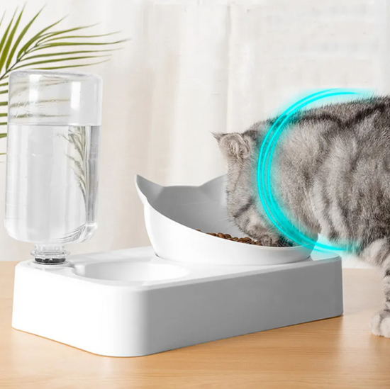 Cat Bowl Double Bowl Dog Bowl To Protect The Cervical Spine Pet Bowl Automatic Waterer Cat Food Bowl Pet Supplies.