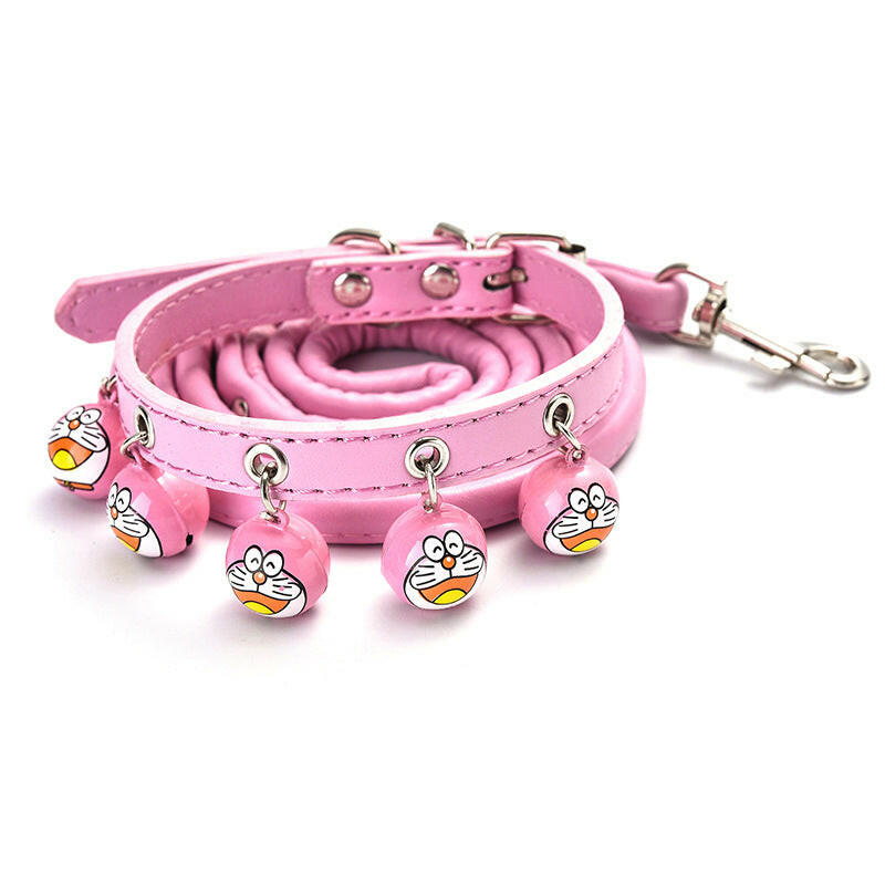 Pet Supplies Cartoon Bells Cat and Dog Collars Cat Collars Teddy Bells Dog Chain Leash Set.