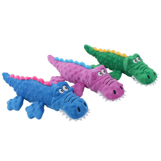 New Pet Plush Toys Voice Crocodile Grinding Teeth Resistant Cute Cartoon Dog Toys Pet Supplies.