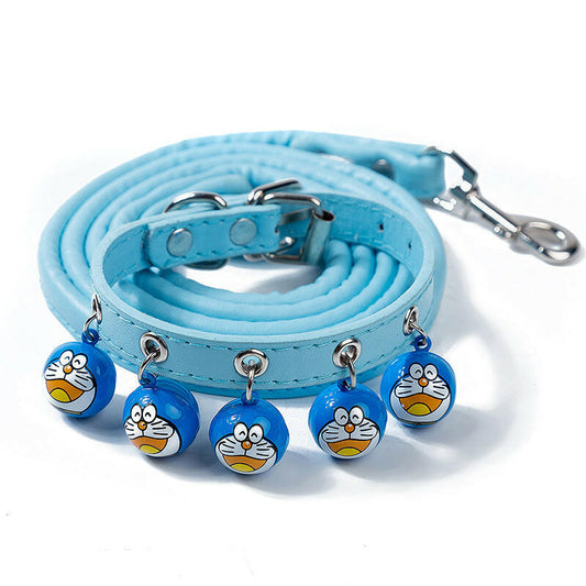 Pet Supplies Cartoon Bells Cat and Dog Collars Cat Collars Teddy Bells Dog Chain Leash Set.