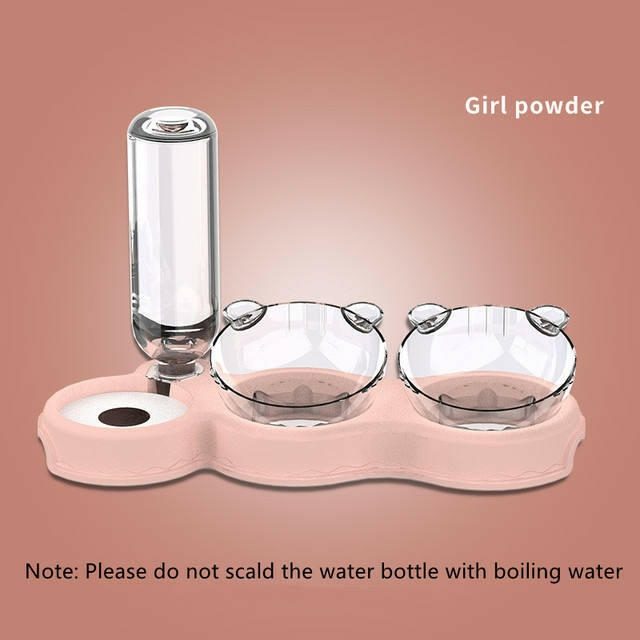 Double Pet Bowl with Water Dispenser – Anti-Spill Cat & Dog Feeder.