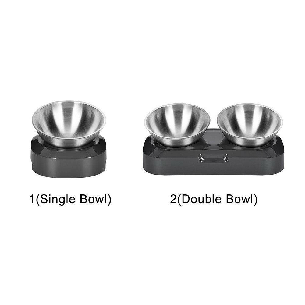 Adjustable Inclined Pet Bowl – Stainless Steel Cat & Dog Feeder.