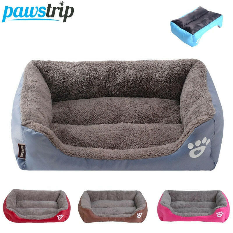S-3XL 9 Colors Paw Pet Sofa Dog Beds Waterproof Bottom Soft Fleece Warm Cat Bed House Petshop cama perro.