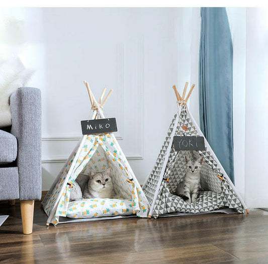 Pet Tent Kennel Removable And Washable Canvas Dog Tent Pet Bed Pad Pet Supplies.