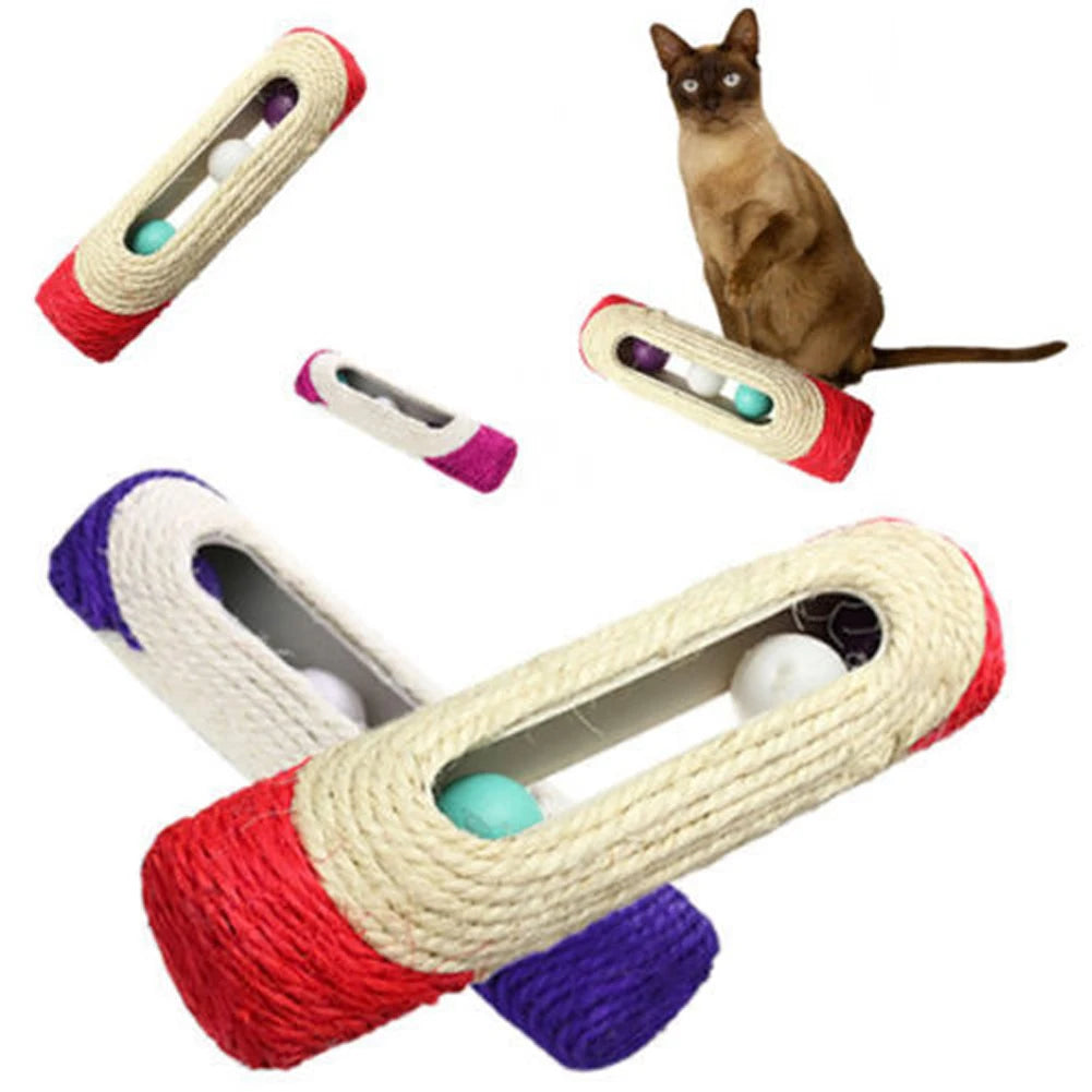 Cat Toy Pet Cat Kitten Kitty Toy Rolling Sisal Scratching Post with Trapped Ball Training Toys for Cat Pet Products Cat Toys.