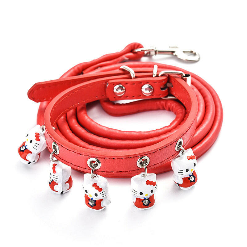 Pet Supplies Cartoon Bells Cat and Dog Collars Cat Collars Teddy Bells Dog Chain Leash Set.