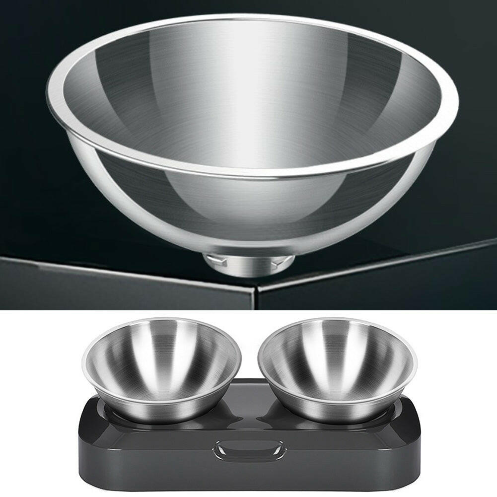 Adjustable Inclined Pet Bowl – Stainless Steel Cat & Dog Feeder.