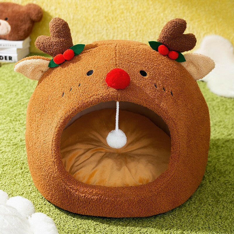 Toast bread pet cat bed open semi closed autumn and winter warm cat bed dog bed cat bed.