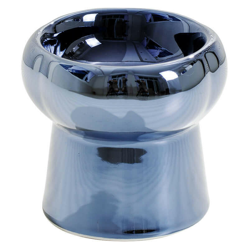 Electroplated Mirror Ceramic Cat Bowl Pet Bowl.