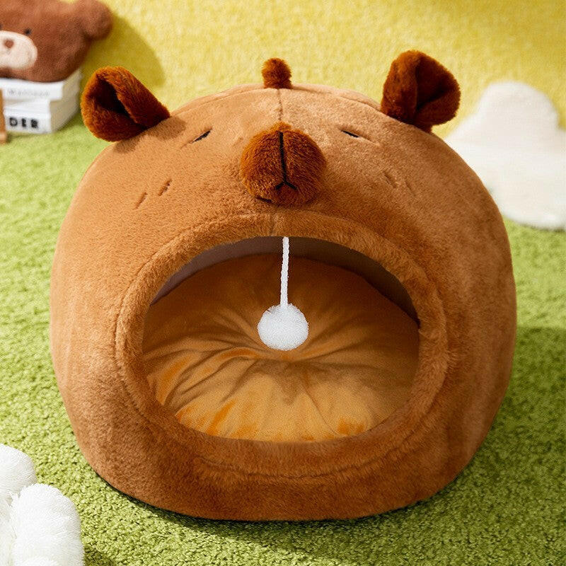 Toast bread pet cat bed open semi closed autumn and winter warm cat bed dog bed cat bed.