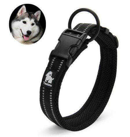Truelove Adjustable Nylon Dog Collars Mesh Padded Reflective Collar Pet.