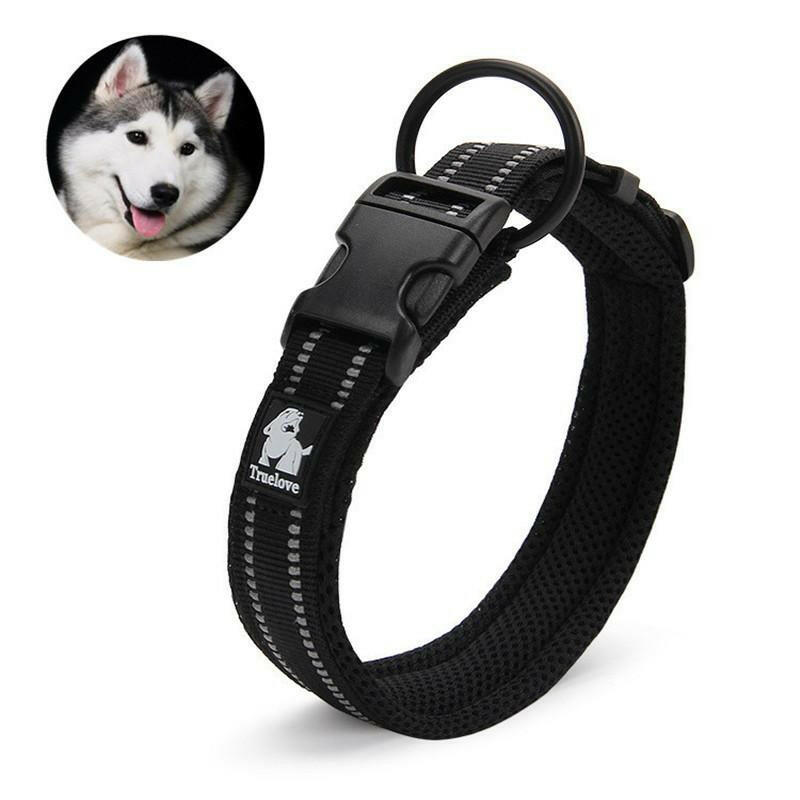 Truelove Adjustable Nylon Dog Collars Mesh Padded Reflective Collar Pet.