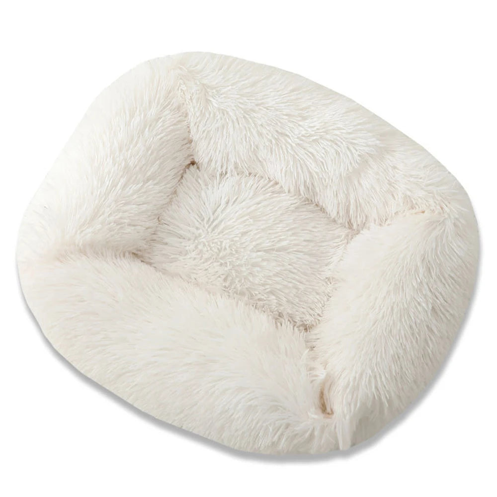 Square Dog Bed Long Plush Solid Color Pet Beds For Little Medium Large Pets Super Soft Winter Warm Sleeping Mats For Dogs Cats.