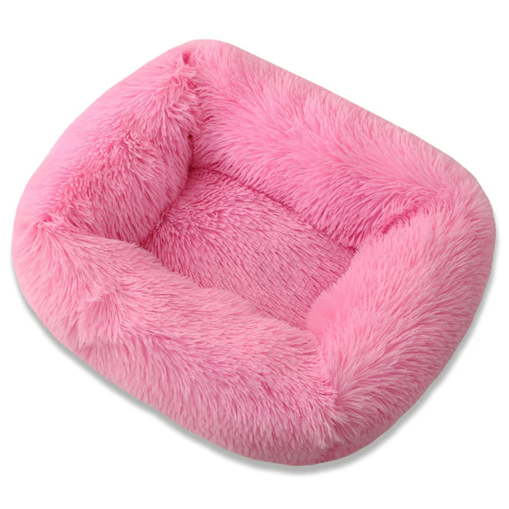 Square Dog Bed Long Plush Solid Color Pet Beds For Little Medium Large Pets Super Soft Winter Warm Sleeping Mats For Dogs Cats.