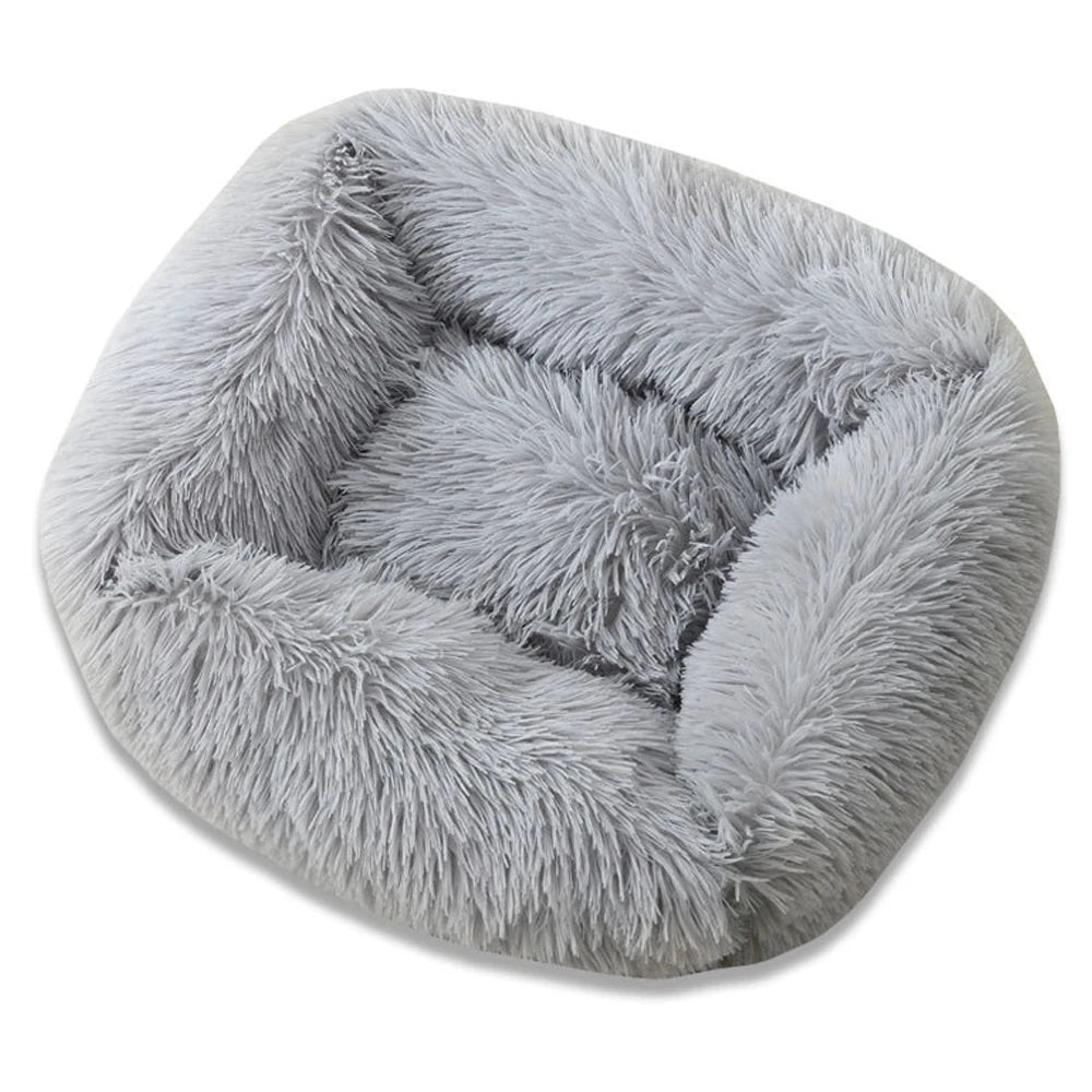 Square Dog Bed Long Plush Solid Color Pet Beds For Little Medium Large Pets Super Soft Winter Warm Sleeping Mats For Dogs Cats.
