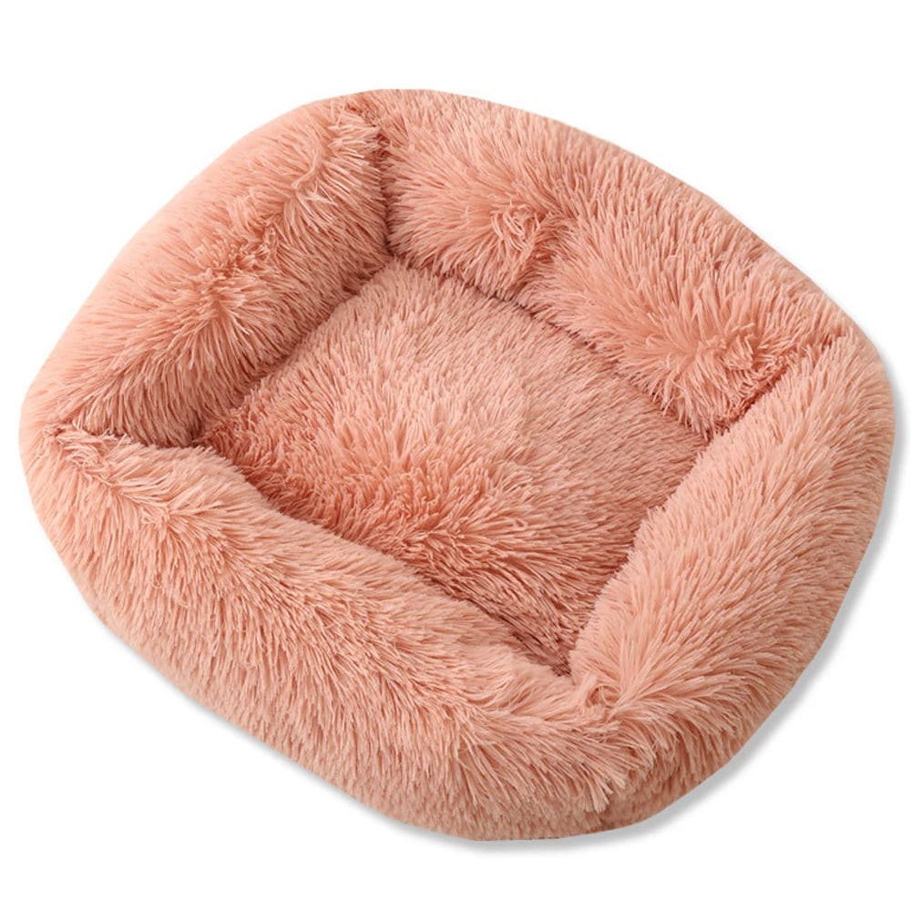 Square Dog Bed Long Plush Solid Color Pet Beds For Little Medium Large Pets Super Soft Winter Warm Sleeping Mats For Dogs Cats.