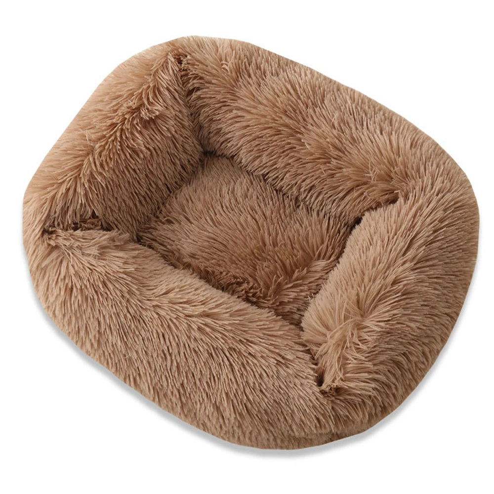 Square Dog Bed Long Plush Solid Color Pet Beds For Little Medium Large Pets Super Soft Winter Warm Sleeping Mats For Dogs Cats.