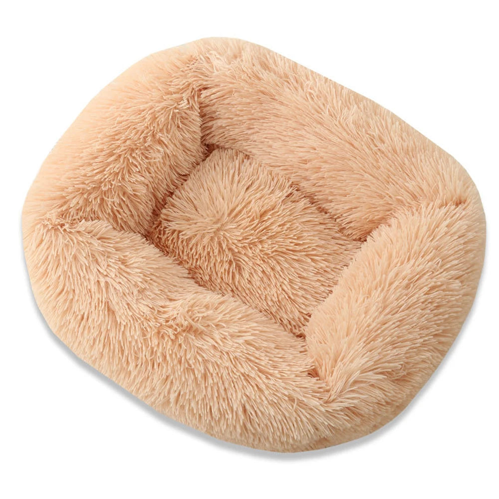 Square Dog Bed Long Plush Solid Color Pet Beds For Little Medium Large Pets Super Soft Winter Warm Sleeping Mats For Dogs Cats.