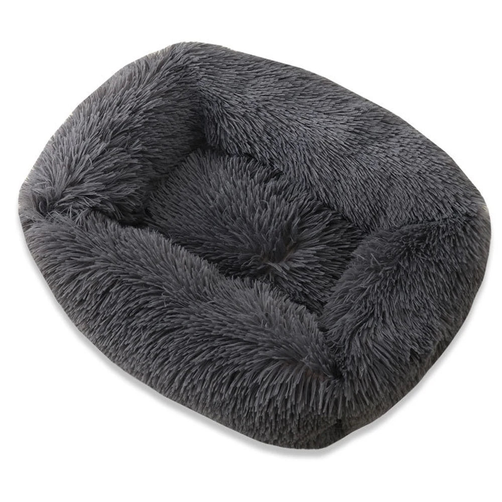 Square Dog Bed Long Plush Solid Color Pet Beds For Little Medium Large Pets Super Soft Winter Warm Sleeping Mats For Dogs Cats.
