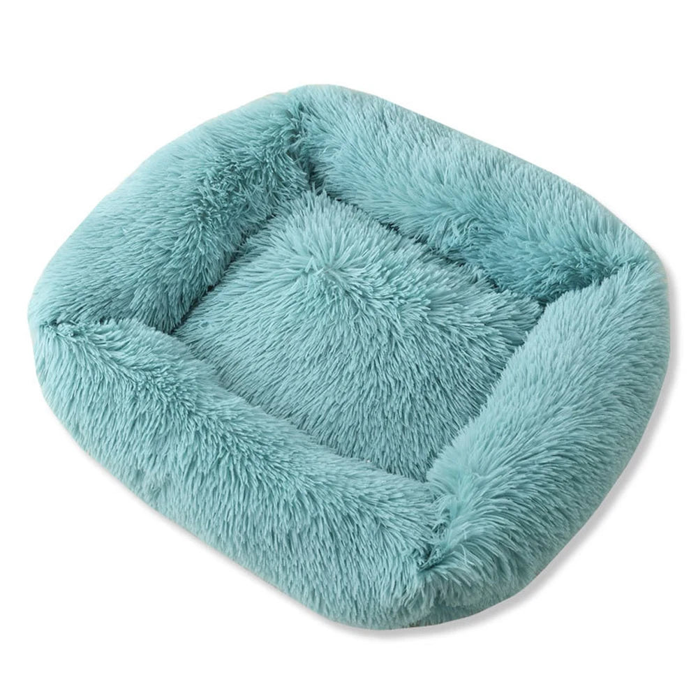 Square Dog Bed Long Plush Solid Color Pet Beds For Little Medium Large Pets Super Soft Winter Warm Sleeping Mats For Dogs Cats.