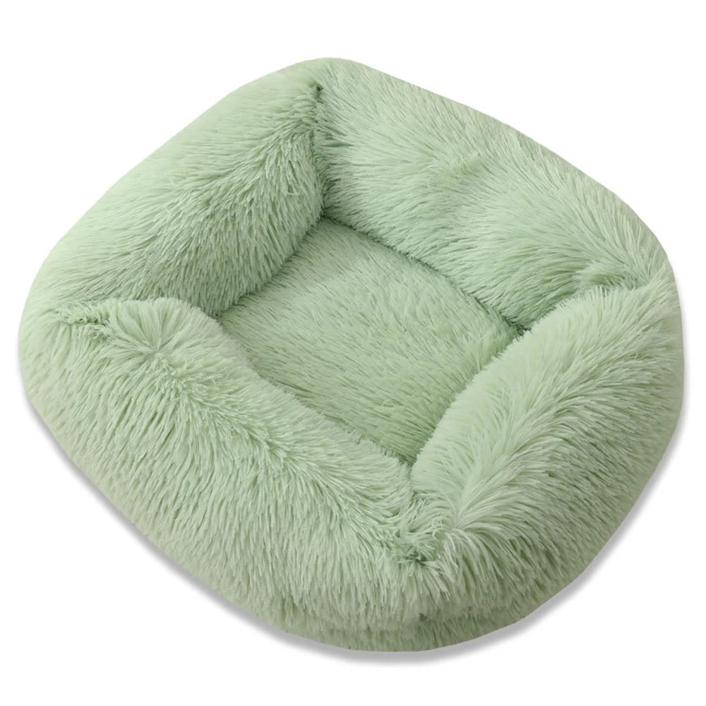 Square Dog Bed Long Plush Solid Color Pet Beds For Little Medium Large Pets Super Soft Winter Warm Sleeping Mats For Dogs Cats.
