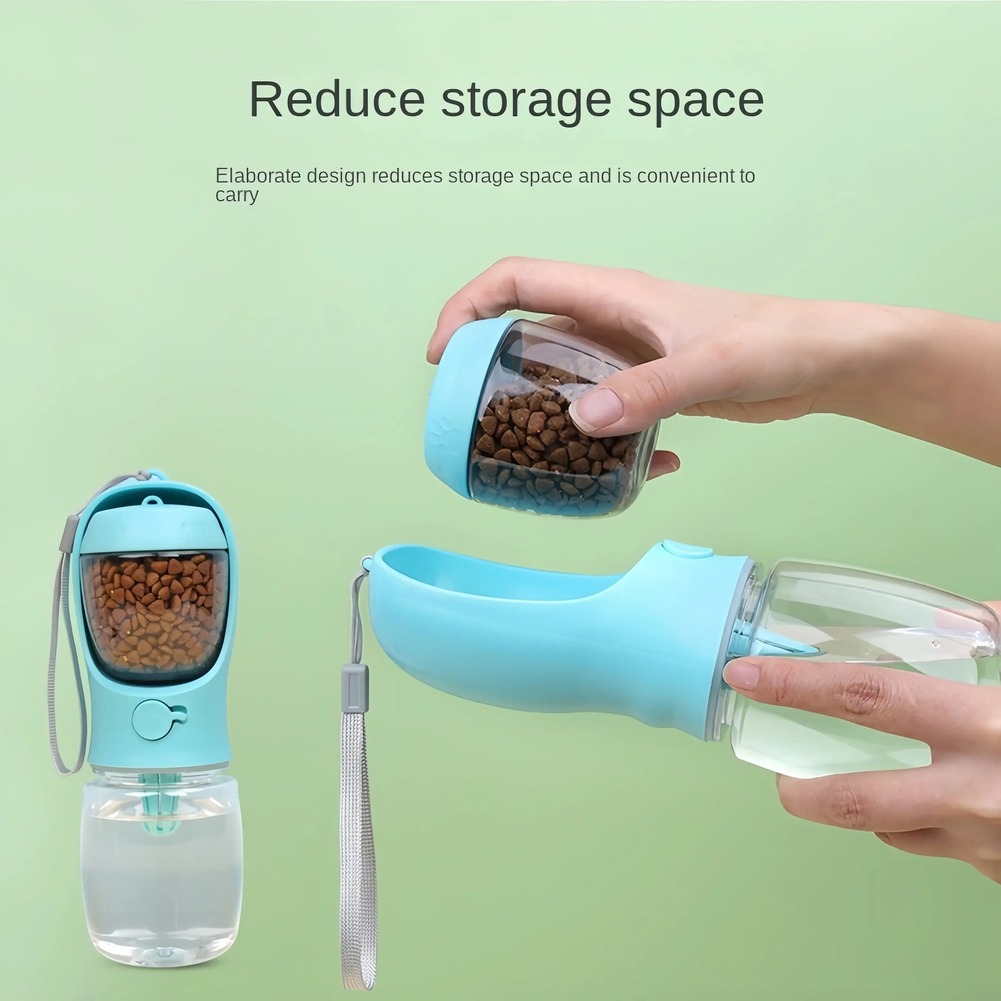 Portable Pet Water Bottle & Food Container – Travel Feeder for Dogs & Cats.