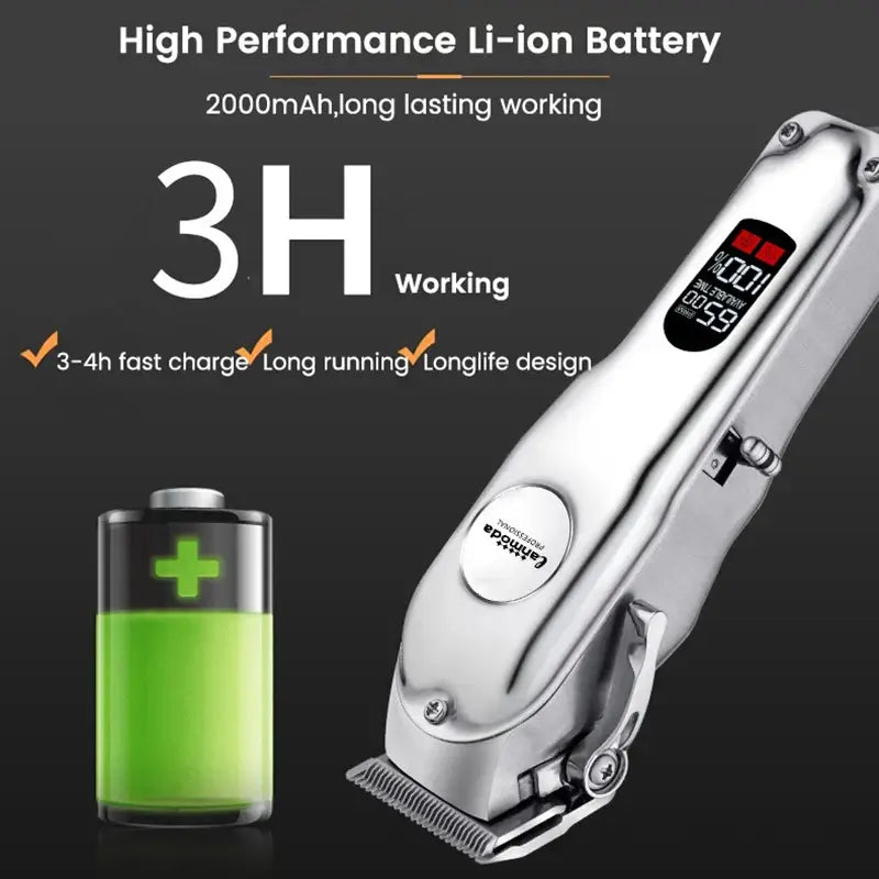 Professional Dog Hair Clipper All Metal Rechargeable Pet Trimmer Cat Shaver Cutting Machine Puppy Grooming Haircut Low Noice.