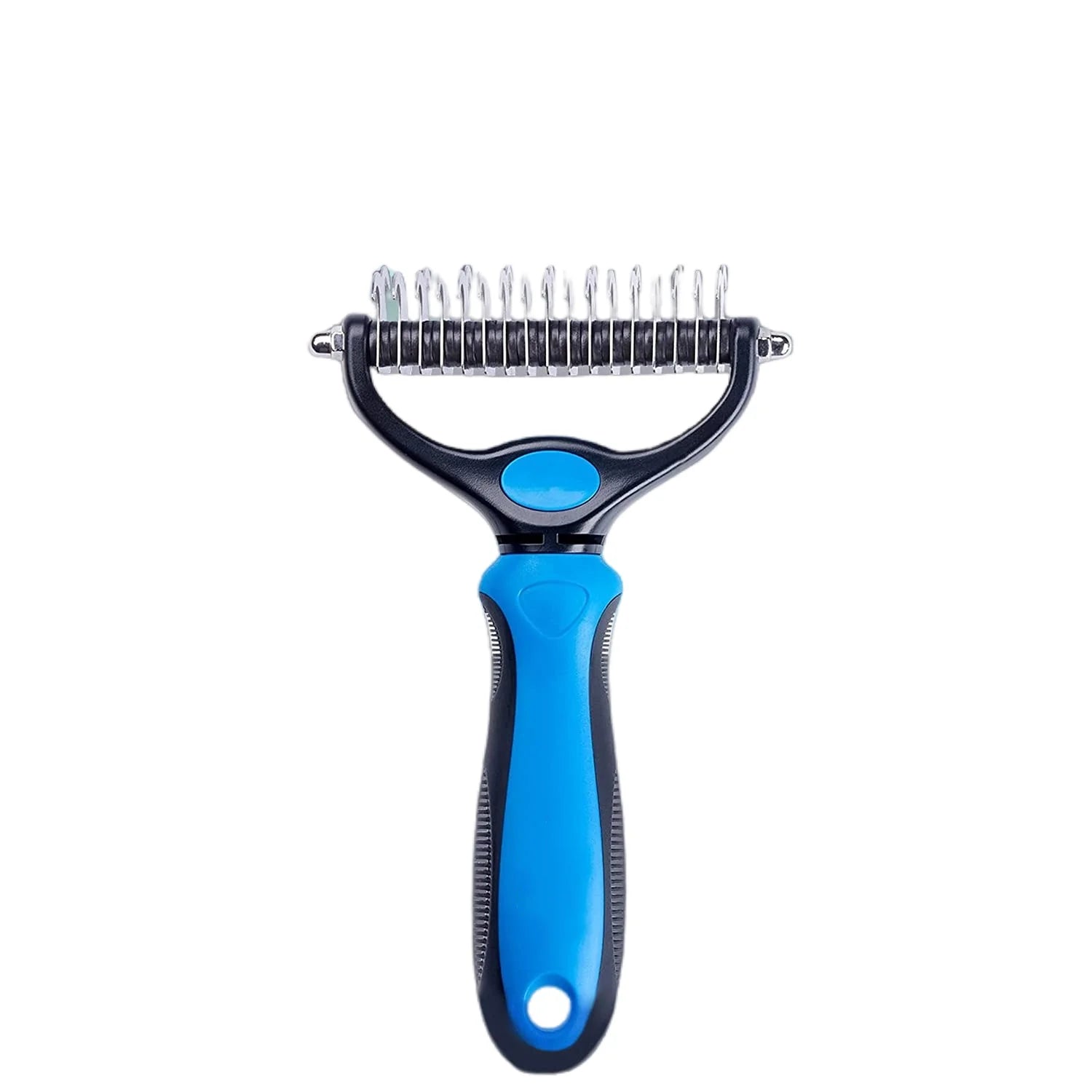 Pet Deshedding Brush - Double-Sided Undercoat Rake for Dogs & Cats - Shedding Comb and Dematting Tool for Grooming, Extra Wide.