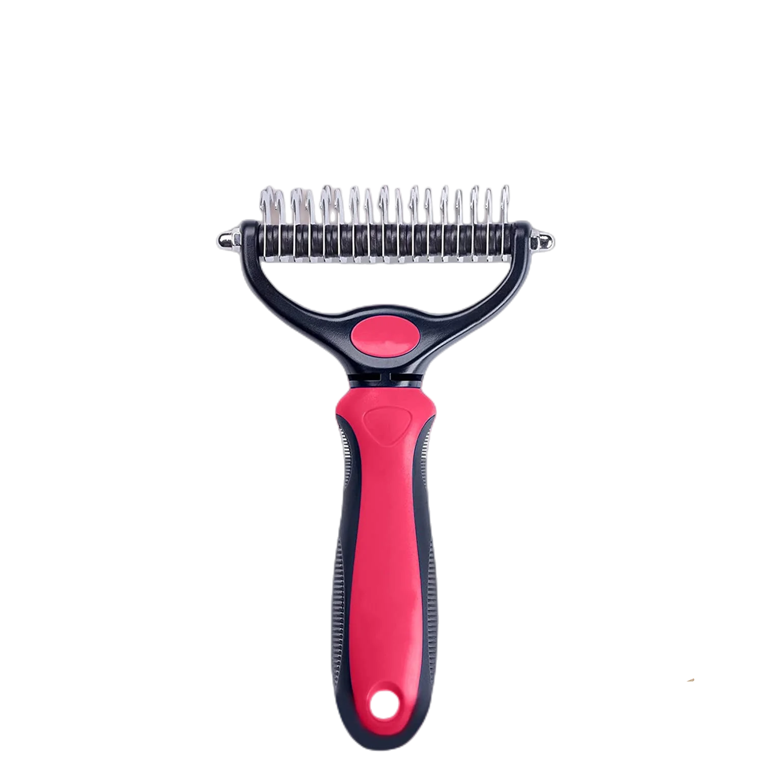 Pet Deshedding Brush - Double-Sided Undercoat Rake for Dogs & Cats - Shedding Comb and Dematting Tool for Grooming, Extra Wide.