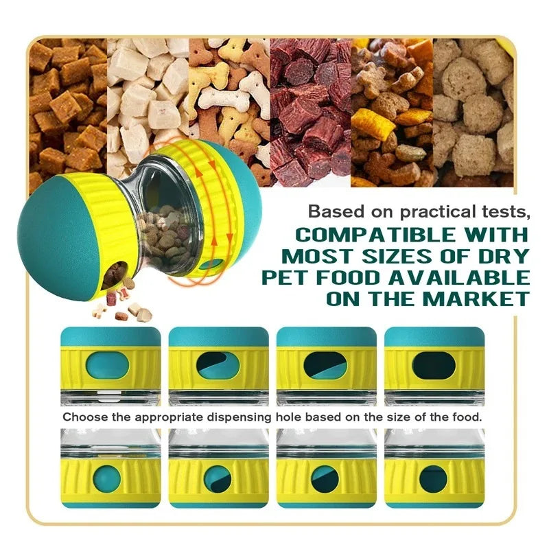 Dog Toy Tumbler Leaky Food Ball Elliptical Track Rolling Ball Slowly Feeding Protects Stomach Increase Intelligence Pet Supplies.