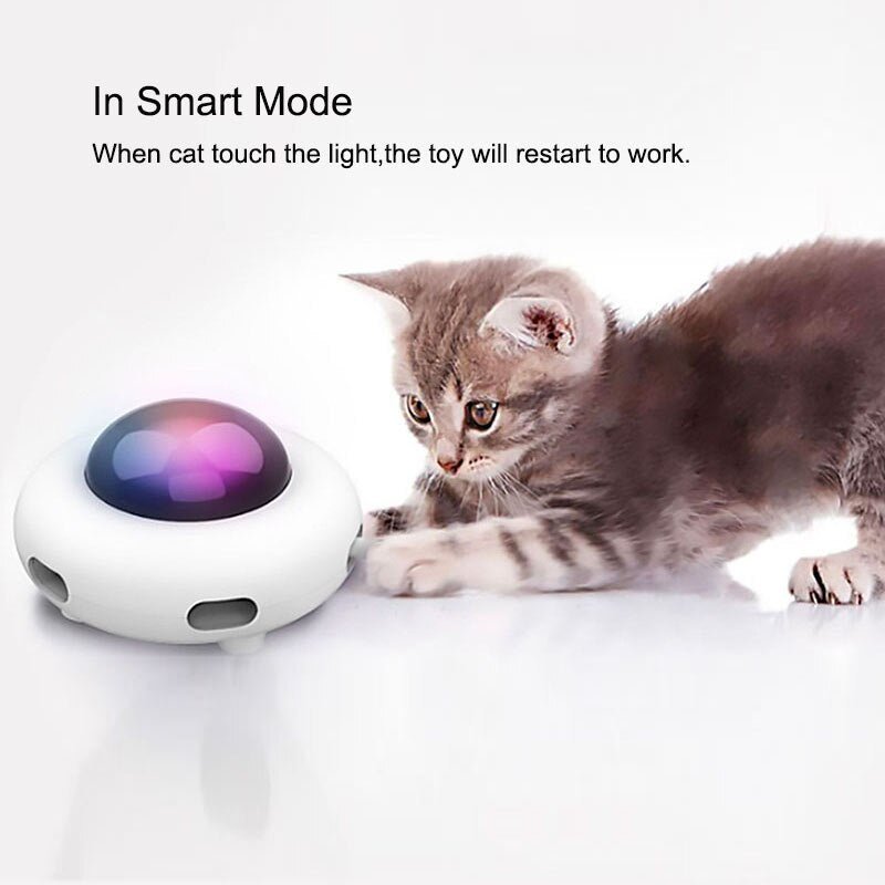 Automatic Cat Feather Teaser Toy - Interactive Electric UFO Toy - Firstpetcentral