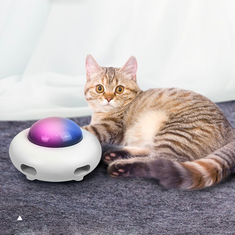 Automatic Cat Feather Teaser Toy - Interactive Electric UFO Toy - Firstpetcentral